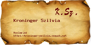 Kroninger Szilvia névjegykártya