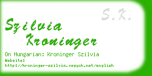 szilvia kroninger business card